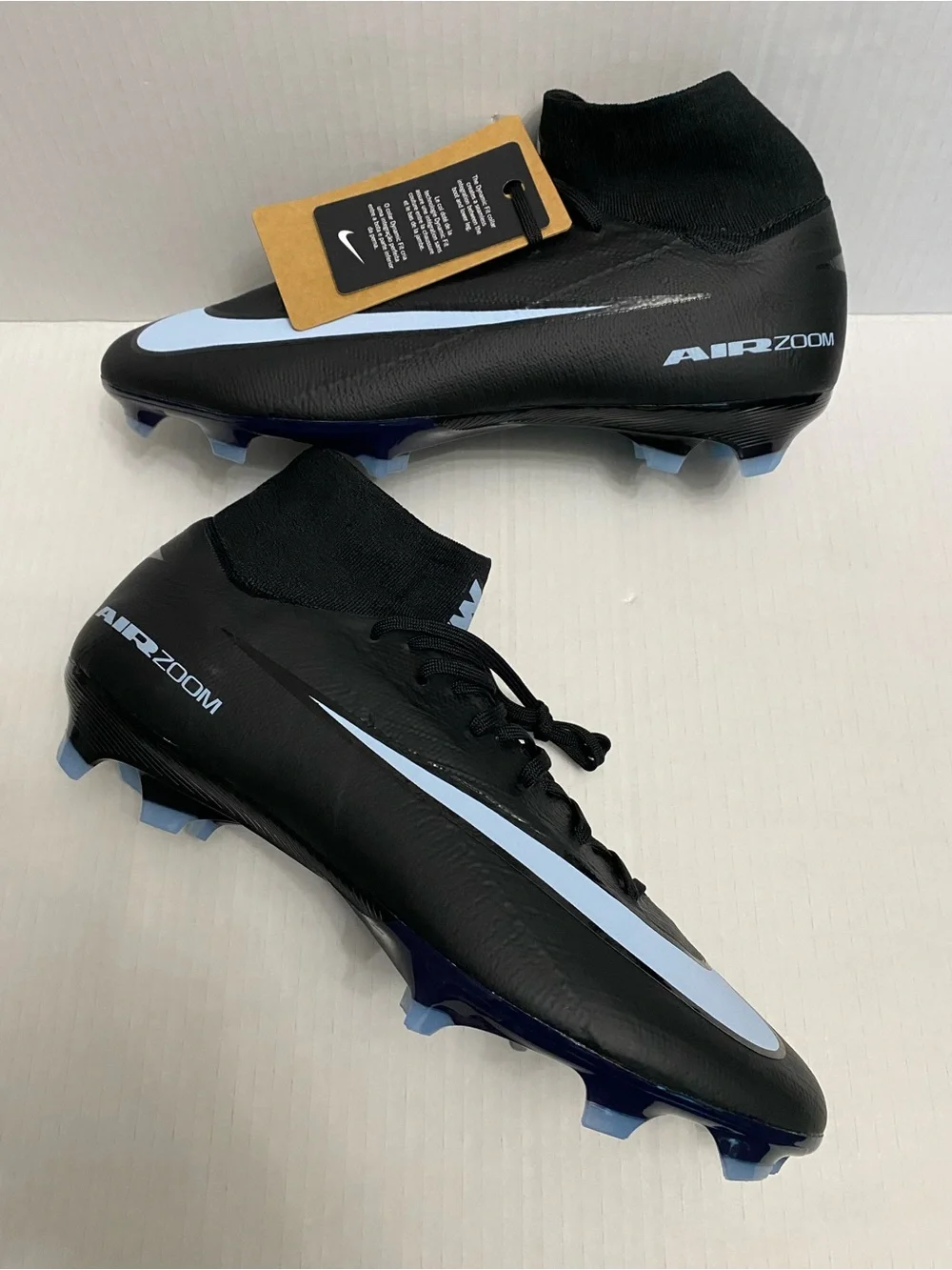 Nike Men’s Black/Light Blue Air Zoom Soccer Cleats